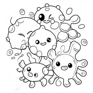 Cute Cartoon Cancer Cells Coloring Page 12787-10366