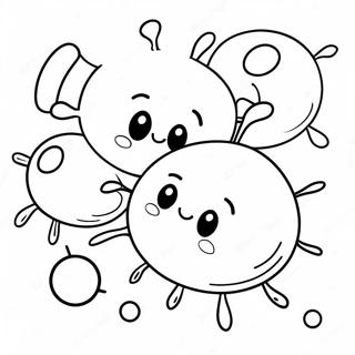 Cute Cartoon Cancer Cells Coloring Page 12787-10367