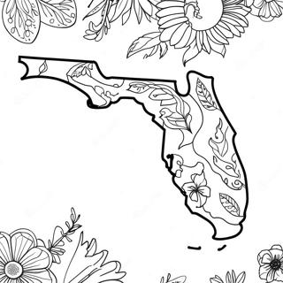 Florida State Map Coloring Page 12806-10375