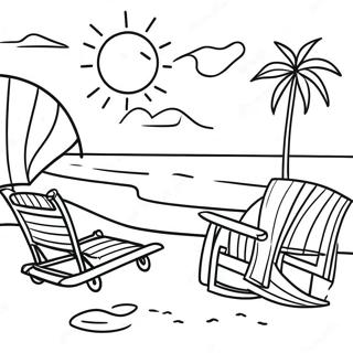 Sunny Florida Beach Scene Coloring Page 12807-10385