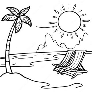 Sunny Florida Beach Scene Coloring Page 12807-10387