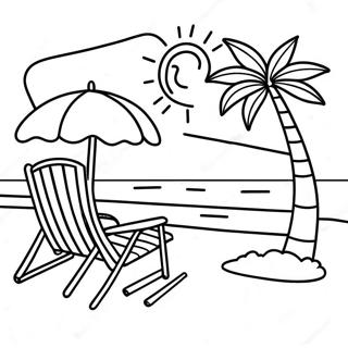 Sunny Florida Beach Scene Coloring Page 12807-10388