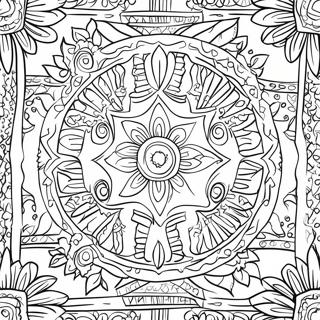 Papel Picado Traditional Patterns Coloring Page 12816-10378