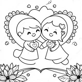 Romantic Happy Anniversary Coloring Page 12827-10394