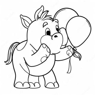 Eeyore With Colorful Balloons Coloring Page 1282-1070