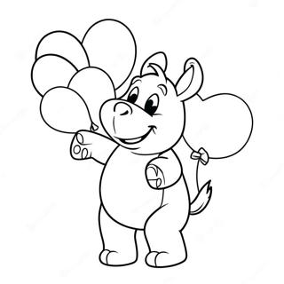 Eeyore With Colorful Balloons Coloring Page 1282-1072