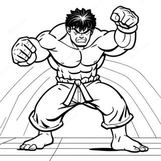 Baki The Grappler Intense Fight Coloring Page 12837-10402