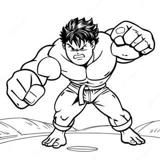 Baki The Grappler Intense Fight Coloring Page 12837-10404