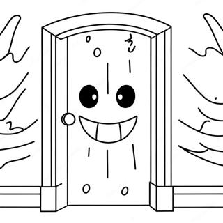 Creepy Roblox Doors Rush Monster Coloring Page 12857-10416