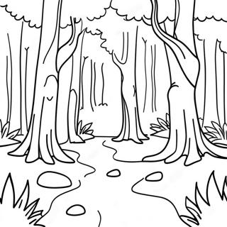 Mysterious Forest Scene Coloring Page 12907-10454