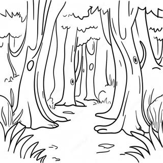 Mysterious Forest Scene Coloring Page 12907-10455