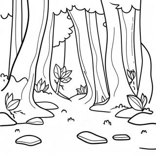 Mysterious Forest Scene Coloring Page 12907-10456