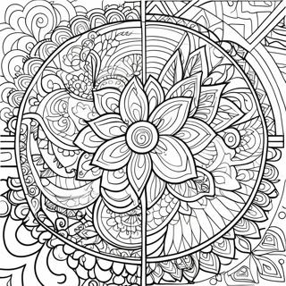 Bold Line Adult Mandala Coloring Page 12916-10460