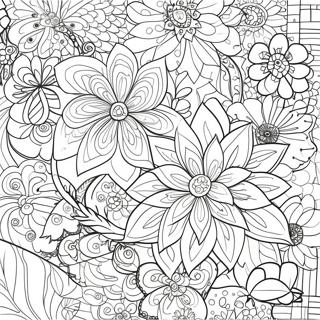 Intricate Bold Line Floral Patterns Coloring Page 12917-10461