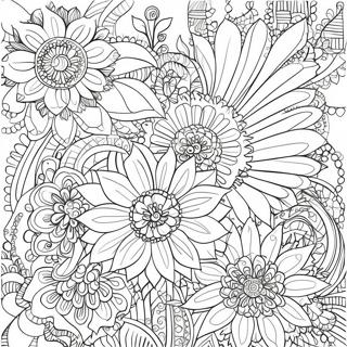 Intricate Bold Line Floral Patterns Coloring Page 12917-10463