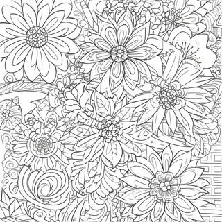 Intricate Bold Line Floral Patterns Coloring Page 12917-10464