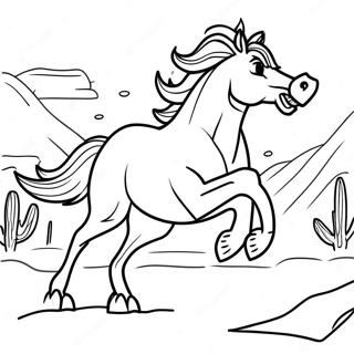 Wild Bronco Running Coloring Page 1292-1025