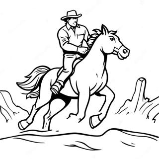 Wild Bronco Running Coloring Page 1292-1026