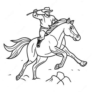 Wild Bronco Running Coloring Page 1292-1027