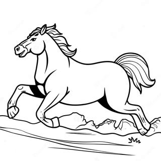 Wild Bronco Running Coloring Page 1292-1028