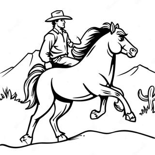 Wild Bronco Running Coloring Page 1292-1081