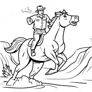 Wild Bronco Running Coloring Page 1292-1082