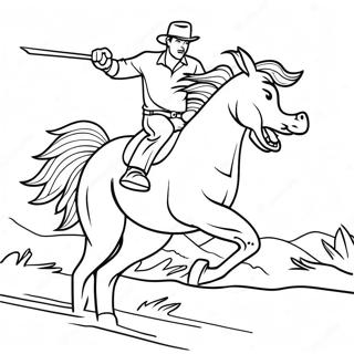 Wild Bronco Running Coloring Page 1292-1083