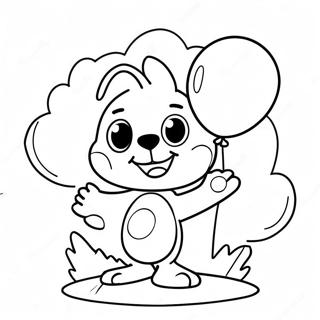 Bluey Mum With Colorful Balloons Coloring Page 12937-10487