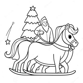 Festive Horse Pulling Sleigh Coloring Page 12957-10493