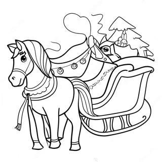 Festive Horse Pulling Sleigh Coloring Page 12957-10496