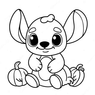 Cute Stitch In A Pumpkin Coloring Page 12967-10497