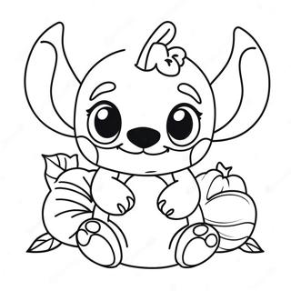 Cute Stitch In A Pumpkin Coloring Page 12967-10498