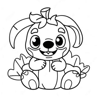 Cute Stitch In A Pumpkin Coloring Page 12967-10499