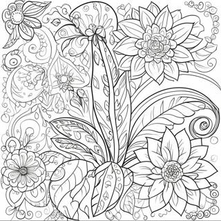 Intricate Plant Patterns Coloring Page 12976-10508