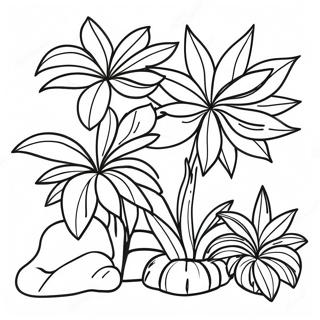 Exotic Tropical Plants Coloring Page 12977-10509