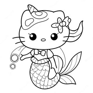 Hello Kitty Mermaid Coloring Page 12996-45585