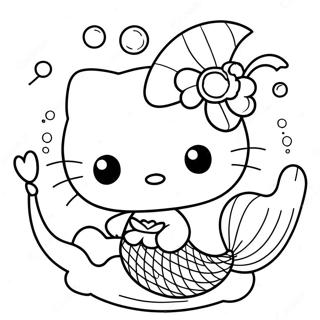 Hello Kitty Mermaid Coloring Page 12996-45586