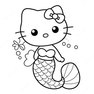 Hello Kitty Mermaid Coloring Page 12996-45587