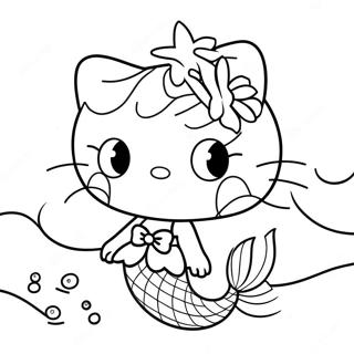 Hello Kitty Mermaid Coloring Page 12996-45588