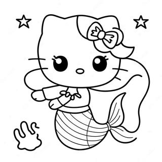 Hello Kitty Mermaid Coloring Pages