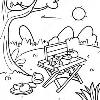 Sunny Day Picnic Coloring Page 12-7