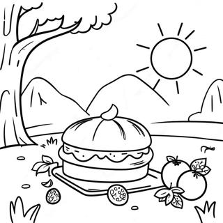 Sunny Day Picnic Coloring Page 12-8