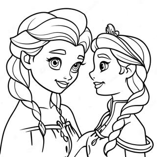 Elsa And Anna Coloring Page 13006-10525