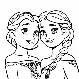 Elsa And Anna Coloring Page 13006-10526