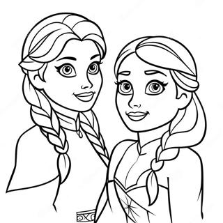 Elsa And Anna Coloring Page 13006-10527