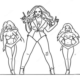 Beyonce Performing On Stage Coloring Page 13057-10567