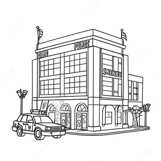 Lego City Police Station Coloring Page 13077-10584