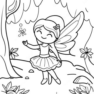 Enchanting Fairy In A Magical Forest Coloring Page 13087-10597