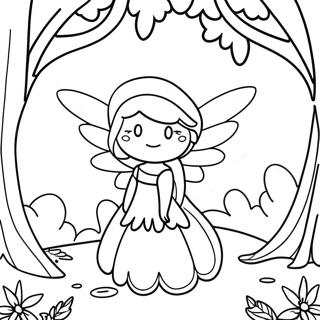 Enchanting Fairy In A Magical Forest Coloring Page 13087-10600