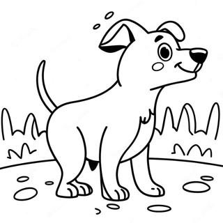 Playful Stray Dog Coloring Page 13097-10602